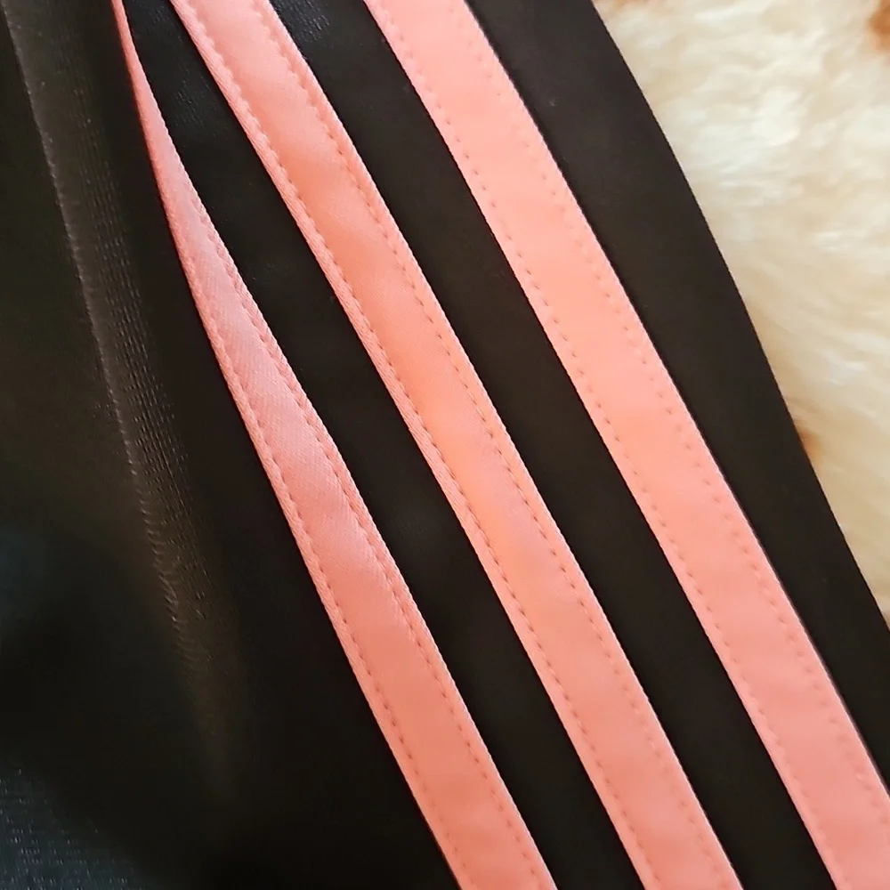 Adidas Black Jacket with Pink Stripes Size M - Picture 3 of 5